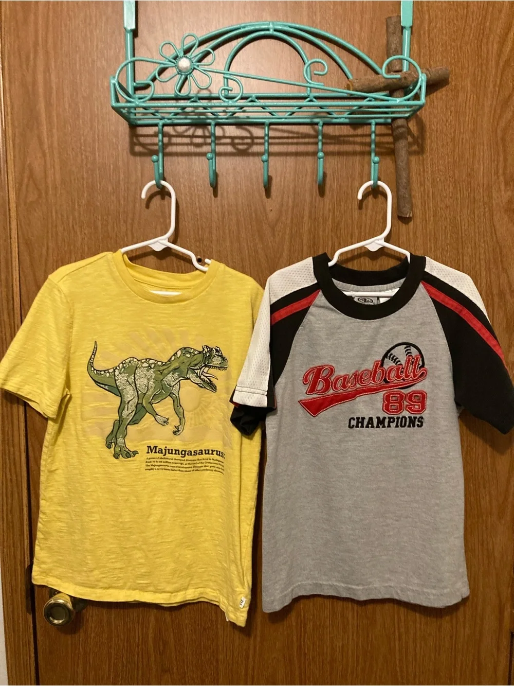 GAP Boys Short Sleeve Tees - Yellow Dinosaur & Gray Baseball Raglan